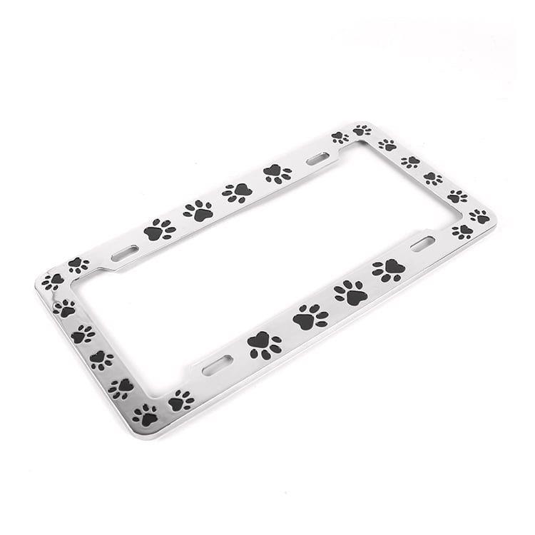 Zinc_Alloy-Electroplating_Plastic_Spraying_Powder-Paw_License_Plate_Frame